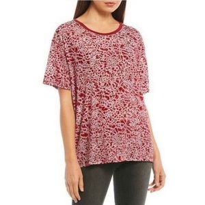 We The Free Teddy Red Velvet Burnout Short Sleeve T shirt size s